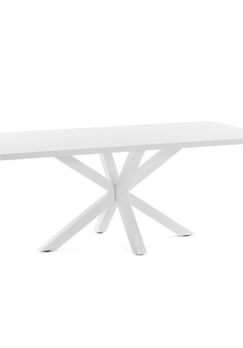 KAVE HOME rektangulrt Arya spisebord - hvit melamin og stl (180x100)