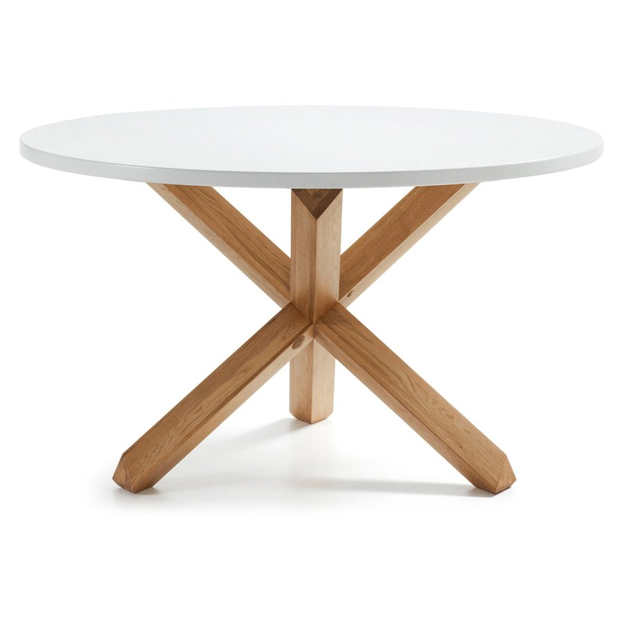 KAVE HOME Nori spisebord - hvit MDF og naturlig eik (120)