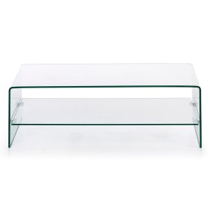 KAVE HOME Burano Soffbord, med Hylla - Klarglas (110 x 55 cm)