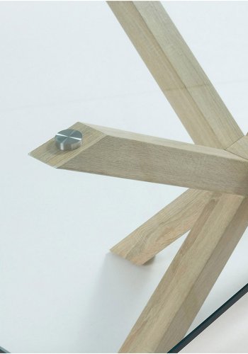 KAVE HOME Arya spisebord - klart glass og naturlig stl (160x90)