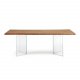 KAVE HOME Levik spisebord - klart glass og naturlig eik (220x100)