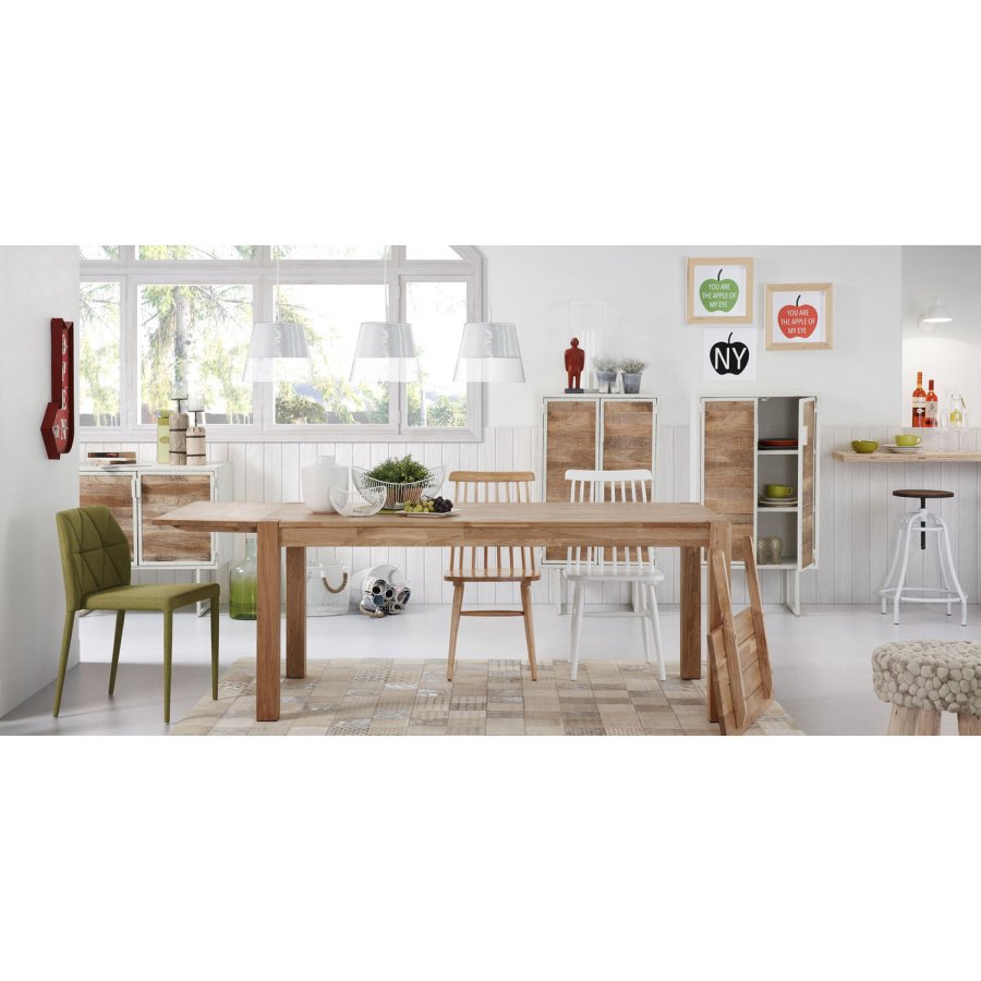 KAVE HOME Indra spisebord, med uttrekk - naturlig eik (120(200)x75)