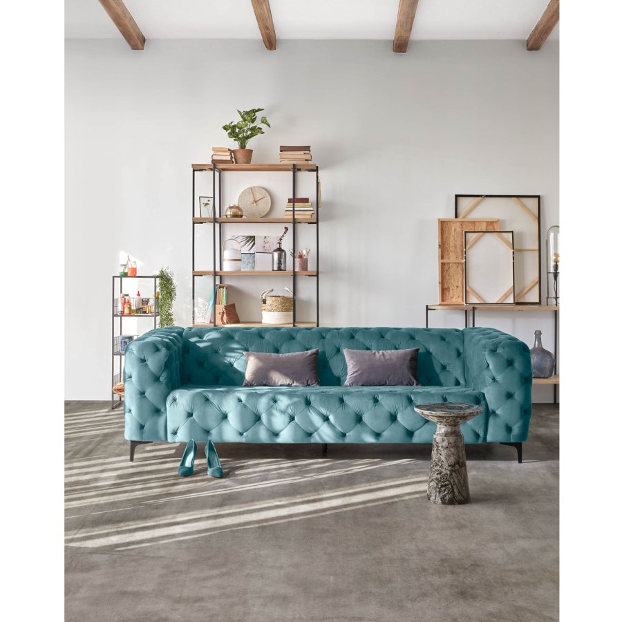 KAVE HOME rund Janvir LED bordlampe - hvit plast og naturlig tre