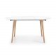 KAVE HOME Oakland spisebord, med uttrekk - hvit MDF og naturlig bk (120(200)x120)
