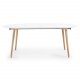 KAVE HOME Oakland spisebord, med uttrekk - hvit MDF og naturlig bk (120(200)x120)