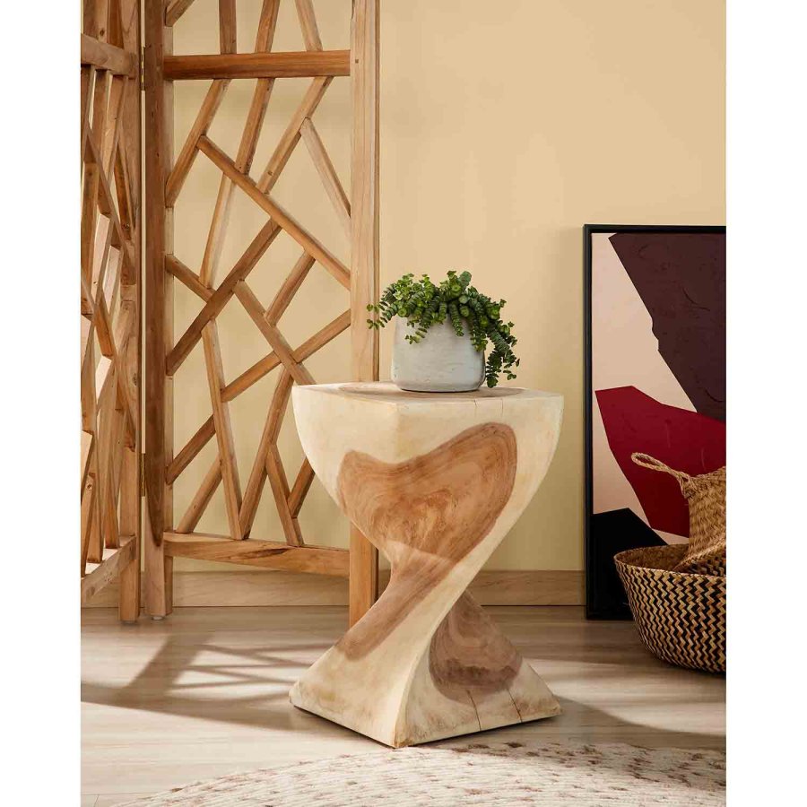 KAVE HOME firkantet Hakon sidebord - naturlig mungurtre (30x30)