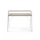 KAVE HOME rektangulrt Aarhus skrivebord med hylle - naturlig melamin og hvitt stl (114,5x60)