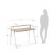 KAVE HOME rektangulrt Aarhus skrivebord med hylle - naturlig melamin og hvitt stl (114,5x60)