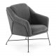 KAVE HOME Brida lenestol, med armlener - grafittgr stoff og sort stl