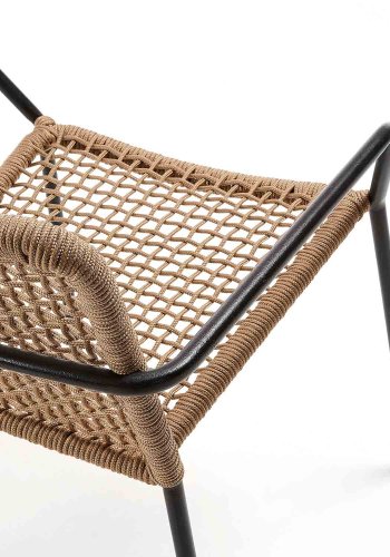 KAVE HOME Boomer spisestuestol med armlener - beige tau og stl