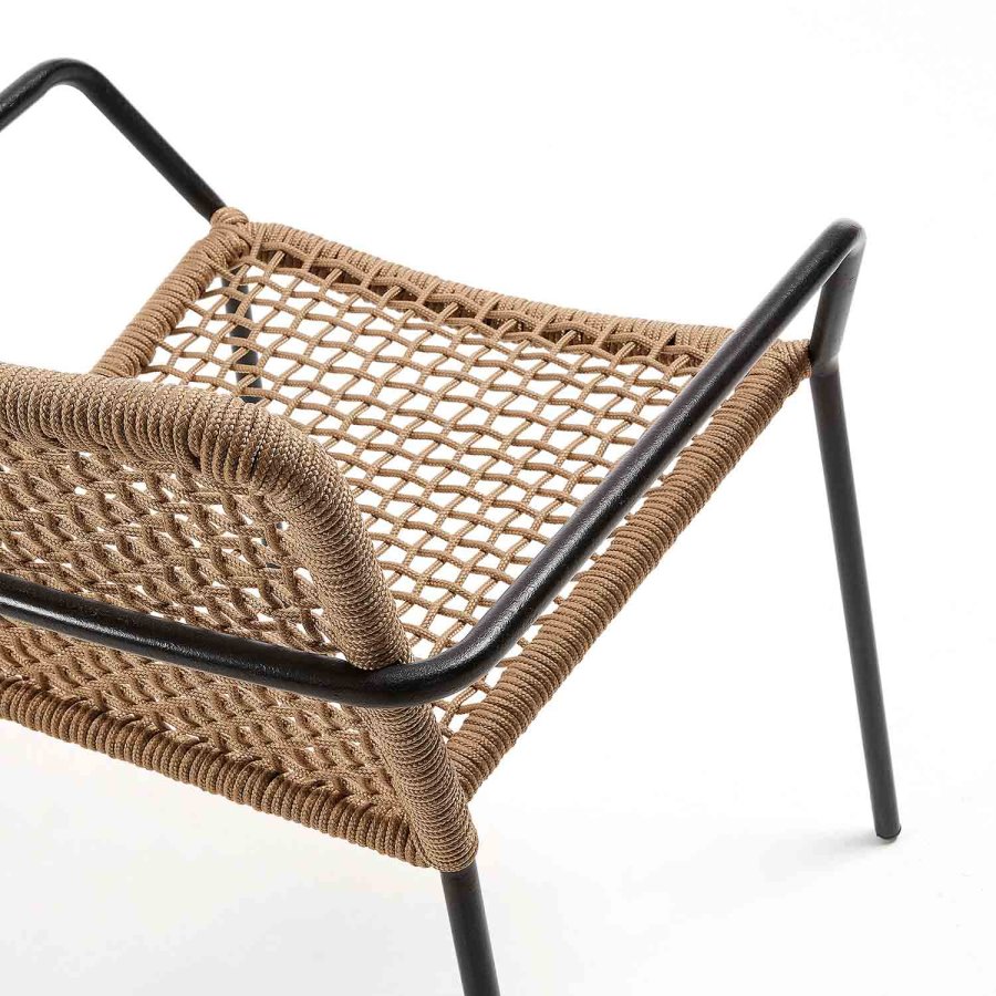 KAVE HOME Boomer spisestuestol med armlener - beige tau og stl