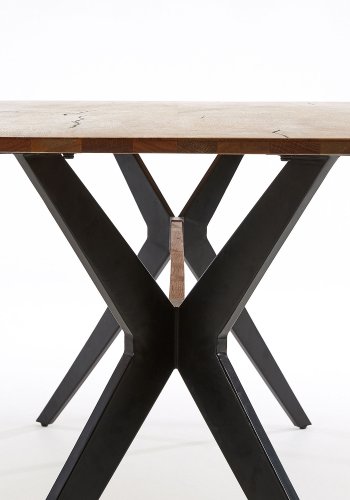 KAVE HOME Ametyst spisebord - naturlig eik og sort stl (160x90) 