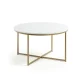 KAVE HOME rundt Sheffield salongbord - hvit marmor og gullmetall (80)