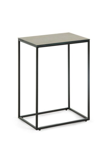 KAVE HOME rektangulrt Rewena sidebord - mrkebrun keramisk stein, keramikk og metall