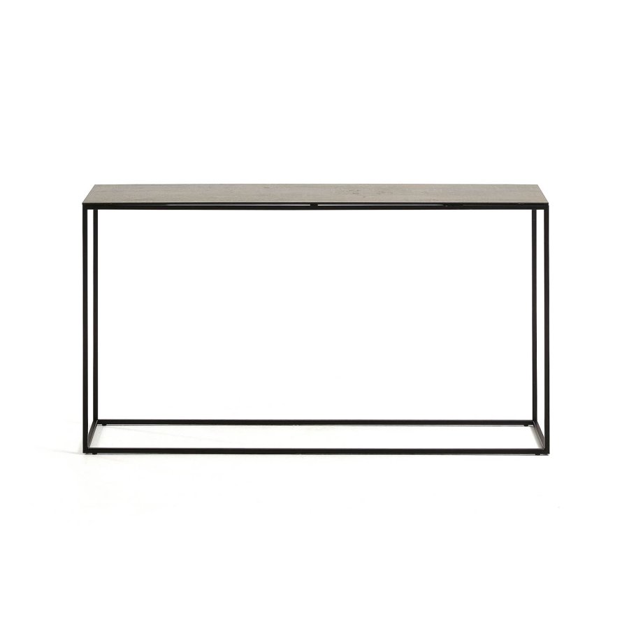 KAVE HOME rektangulrt Rewena konsollbord - mrkebrun stein, keramikk, metall