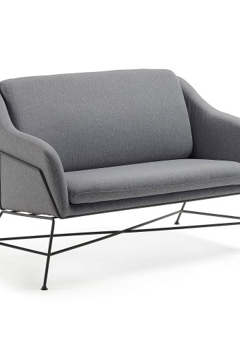 KAVE HOME Brida 2-manns sofa - grafittgr stoff og sort stl