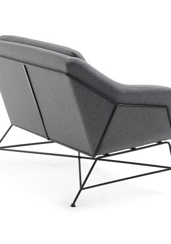 KAVE HOME Brida 2-manns sofa - grafittgr stoff og sort stl