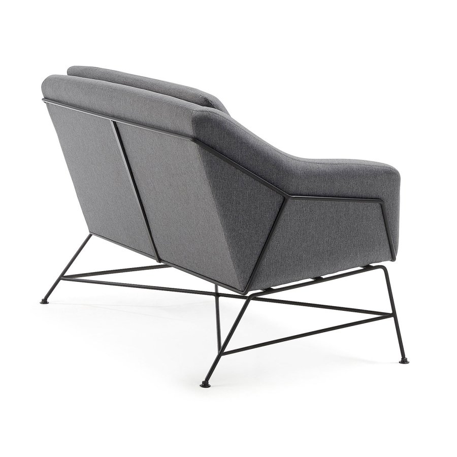 KAVE HOME Brida 2-manns sofa - grafittgr stoff og sort stl
