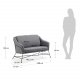 KAVE HOME Brida 2-manns sofa - grafittgr stoff og sort stl