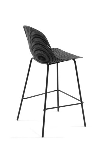 KAVE HOME Quinby barkrakk med rygg og fotsttte - grafittgr plast og metall