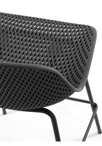 KAVE HOME Quinby barkrakk med rygg og fotsttte - grafittgr plast og metall