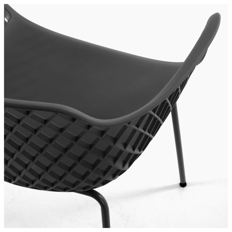 KAVE HOME Quinn spisestuestol med armlener - grafittgr plast og metall