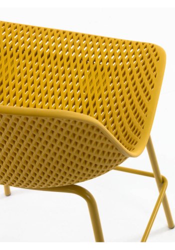 KAVE HOME Quinby barkrakk med rygg og fotsttte - gul plast og metall