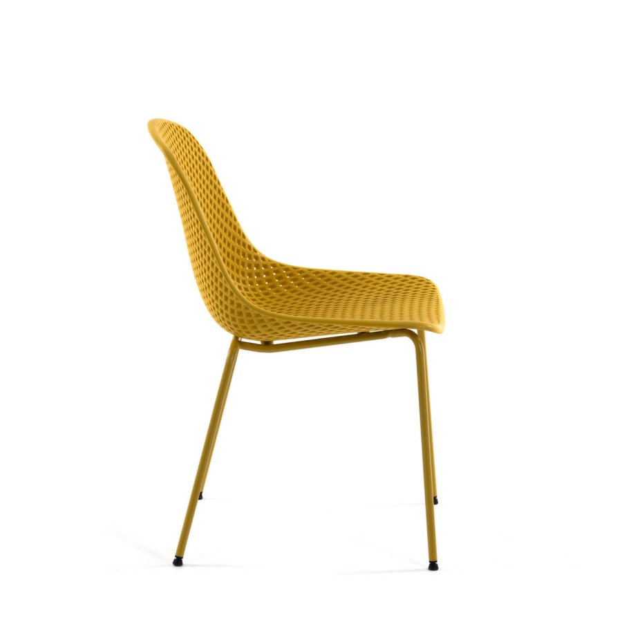 KAVE HOME Quinby spisestol - gul plast og metal