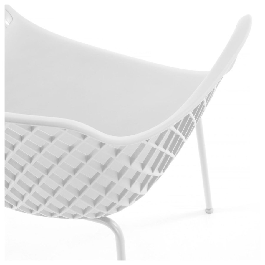 KAVE HOME Quinn spisebordsstol m. armln - hvid plast og metal