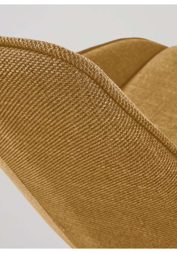 KAVE HOME Haston spisestol med armlener - sennepsgult stoff og metall med kryssfiner