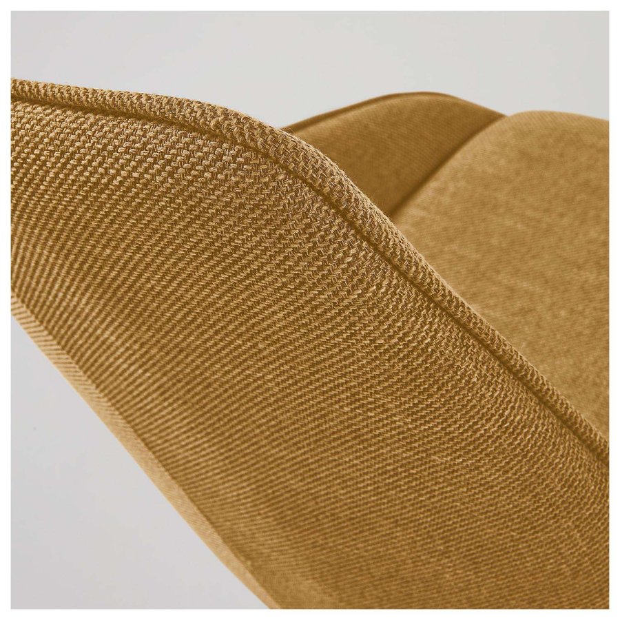 KAVE HOME Haston spisestol med armlener - sennepsgult stoff og metall med kryssfiner