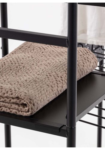 KAVE HOME Storn skap med hyller og kroker - sort melamin og stl (120x182)