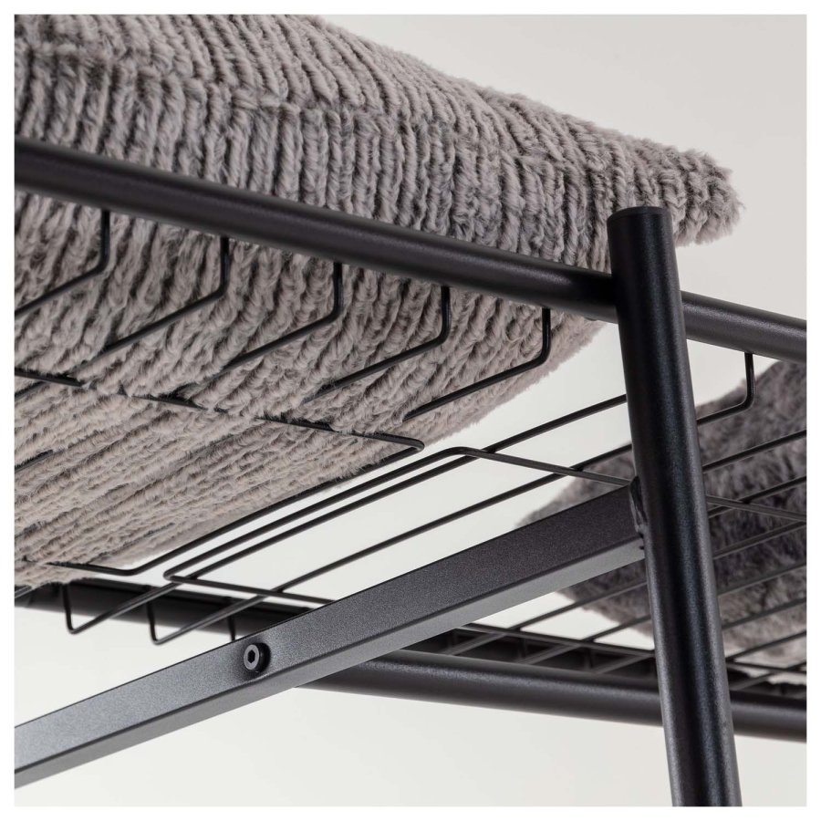 KAVE HOME Storn skap med hyller og kroker - sort melamin og stl (120x182)