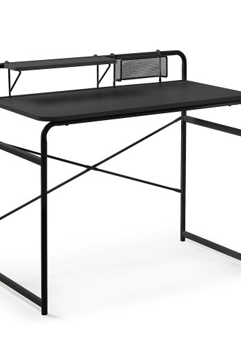 KAVE HOME rektangulrt Foreman skrivebord - svart melamin og metall (98x48)