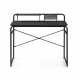 KAVE HOME rektangulrt Foreman skrivebord - svart melamin og metall (98x48)