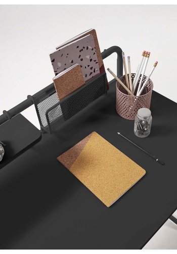 KAVE HOME rektangulrt Foreman skrivebord - svart melamin og metall (98x48)