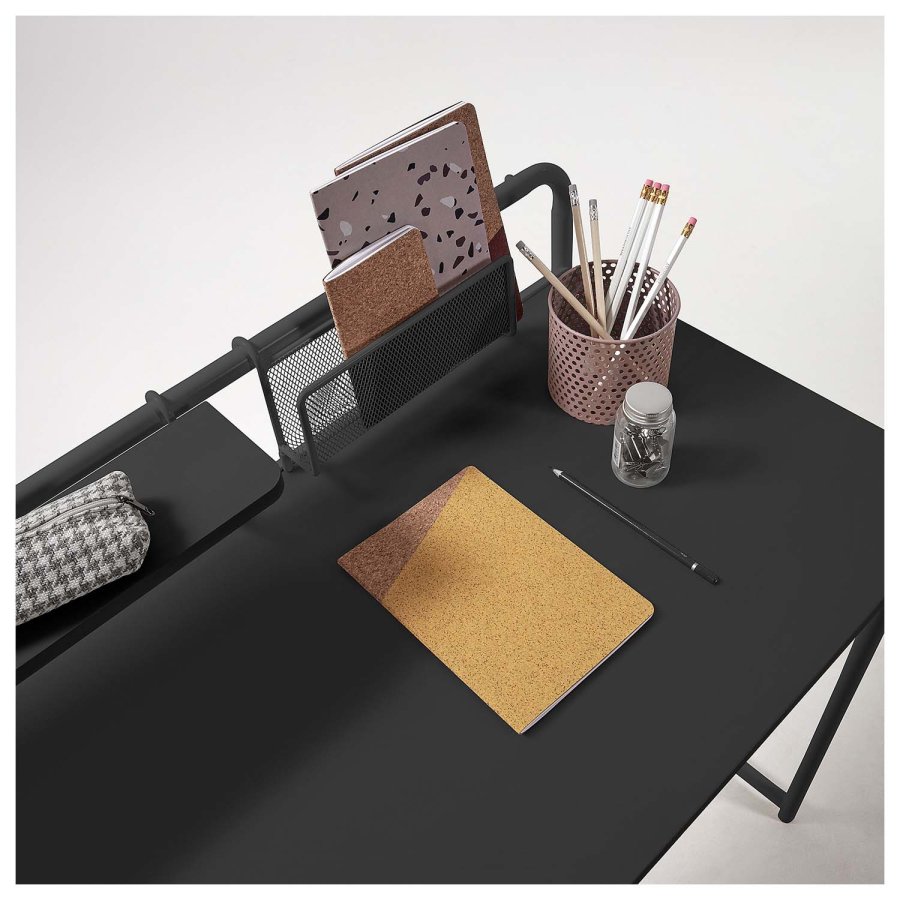 KAVE HOME rektangulrt Foreman skrivebord - svart melamin og metall (98x48)