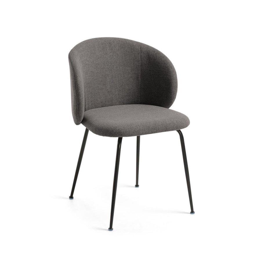 KAVE HOME Minna spisestol - mrkegrtt stoff og metall