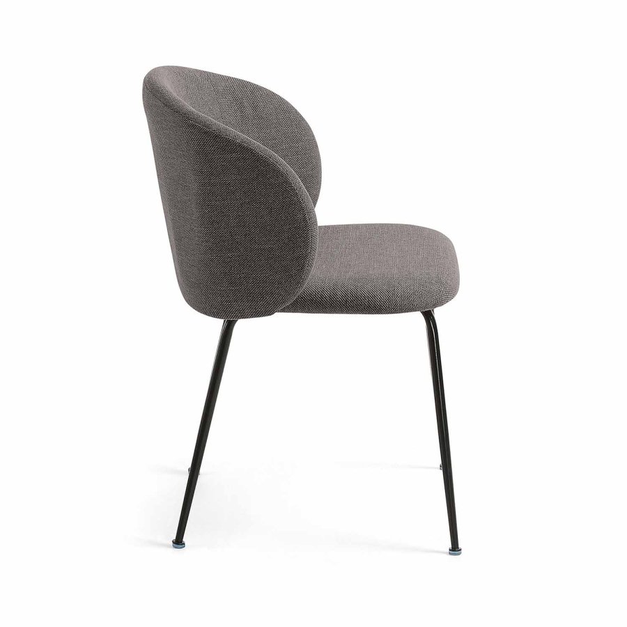 KAVE HOME Minna spisestol - mrkegrtt stoff og metall