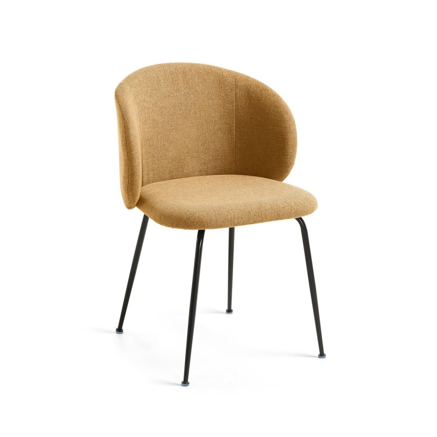 KAVE HOME Minna spisestol - sennepsgult stoff og metall