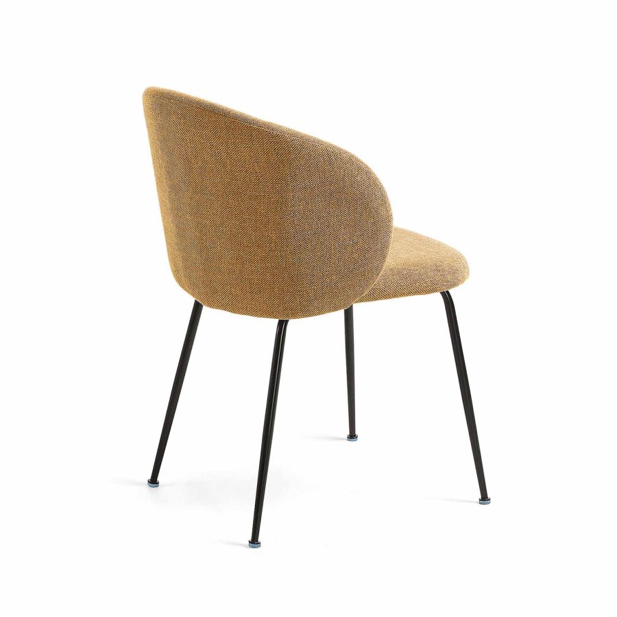 KAVE HOME Minna spisestol - sennepsgult stoff og metall