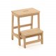 KAVE HOME rektangulr Nell fotskammel med trinn - naturlig bjrketre