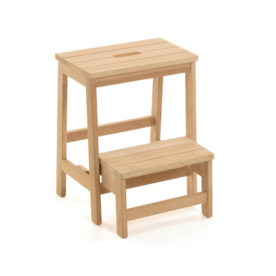 KAVE HOME rektangulr Nell fotskammel med trinn - naturlig bjrketre