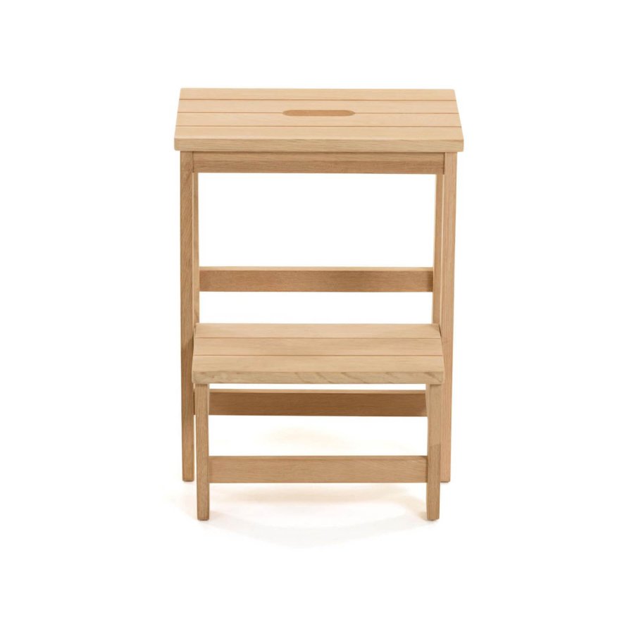 KAVE HOME rektangulr Nell fotskammel med trinn - naturlig bjrketre