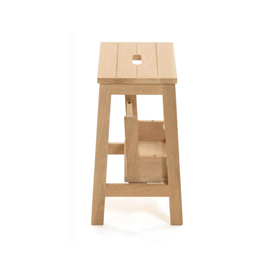KAVE HOME rektangulr Nell fotskammel med trinn - naturlig bjrketre