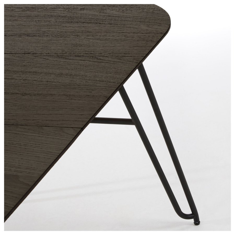 KAVE HOME rektangulrt Norfort spisebord med uttrekk - svart tre og metall (170(320)x100) 