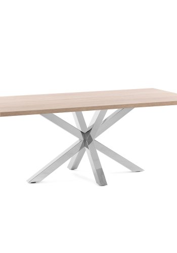 KAVE HOME rektangulrt Arya spisebord - naturlig melamin og slvstl (160x100) 