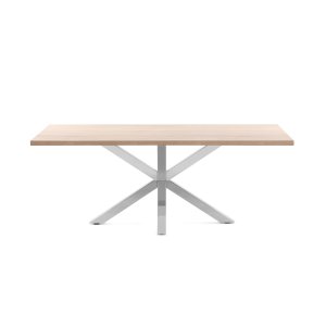 KAVE HOME rektangulr Arya spisebord - natur melamin og slv stl (160x100) 