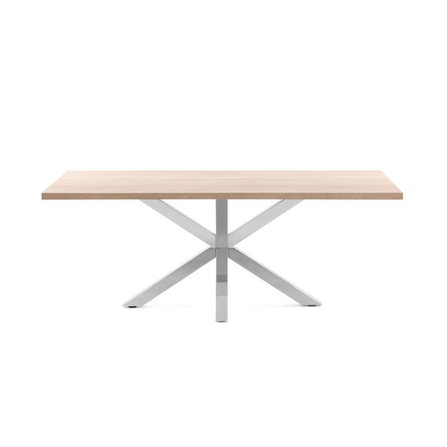 KAVE HOME rektangulrt Arya spisebord - naturlig melamin og slvstl (160x100) 