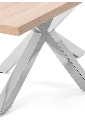 KAVE HOME rektangulrt Arya spisebord - naturlig melamin og slvstl (160x100) 